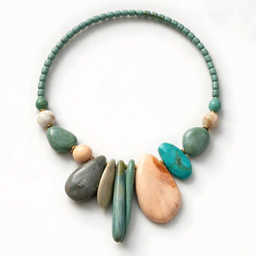 Collier Miranda Bleu beige