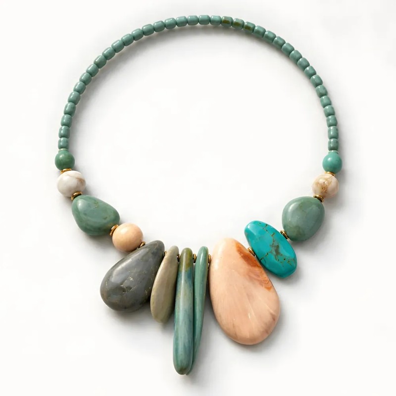 Collier Miranda Bleu beige